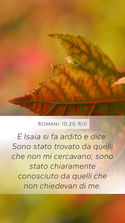 Romani 10:20 RIV Bible Verse Image