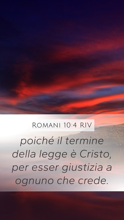 Romani 10:4 RIV Bible Verse Image