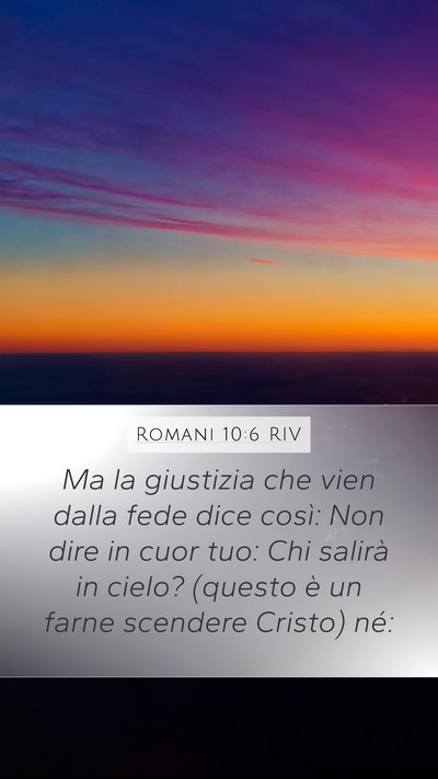 Romani 10:6 RIV Bible Verse Image