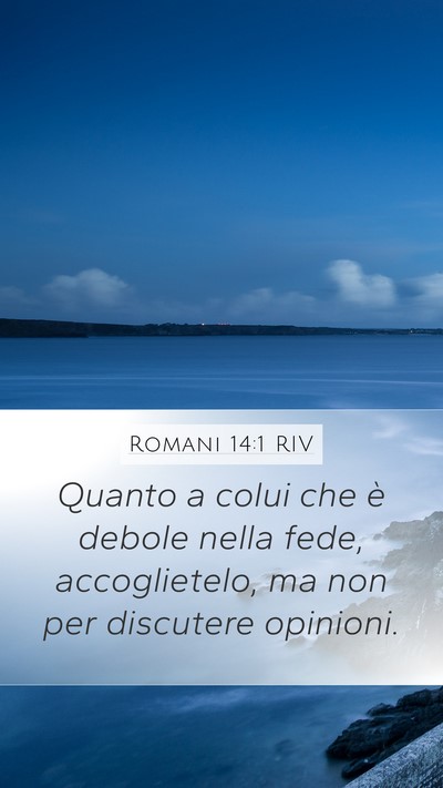 Romani 14:1 RIV Bible Verse Image