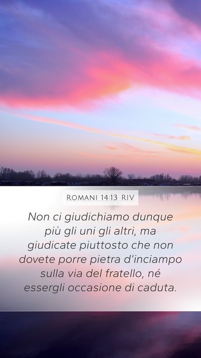 Romani 14:13 RIV Bible Verse Image