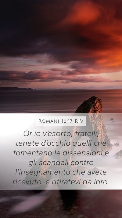 Romani 16:17 RIV Bible Verse Image