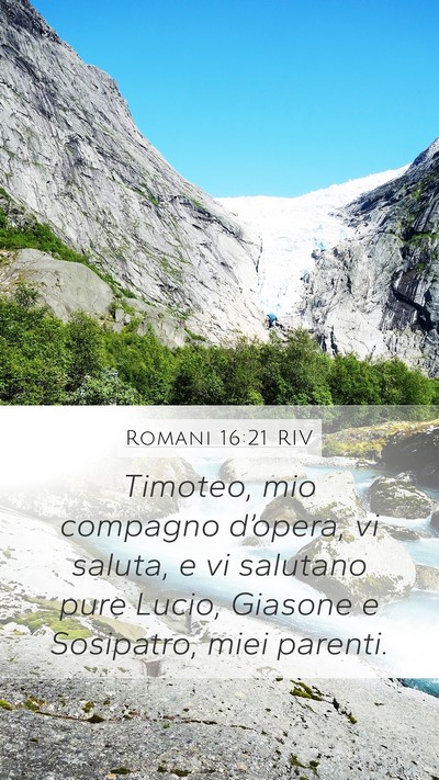 Romani 16:21 RIV Bible Verse Image