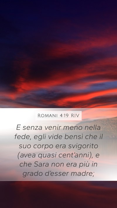 Romani 4:19 RIV Bible Verse Image