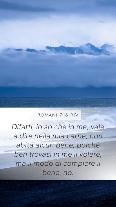 Romani 7:18 RIV Bible Verse Image