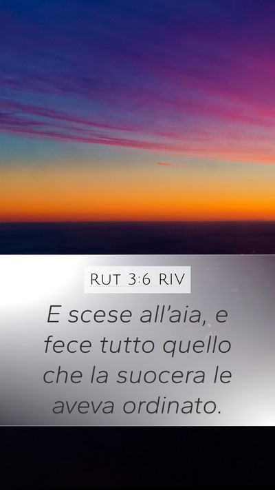 Rut 3:6 RIV Mobile Phone Wallpaper - E scese all’aia, e fece tutto quello che la - Mobile Bible Verse Wallpaper