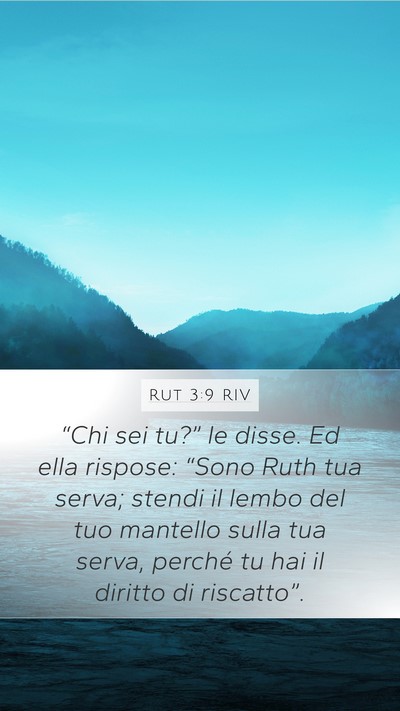 Rut 3:9 RIV Mobile Phone Wallpaper - “Chi sei tu?” le disse. Ed ella rispose: - Mobile Bible Verse Wallpaper