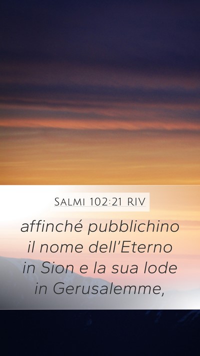 Salmi 102:21 RIV Bible Verse Image