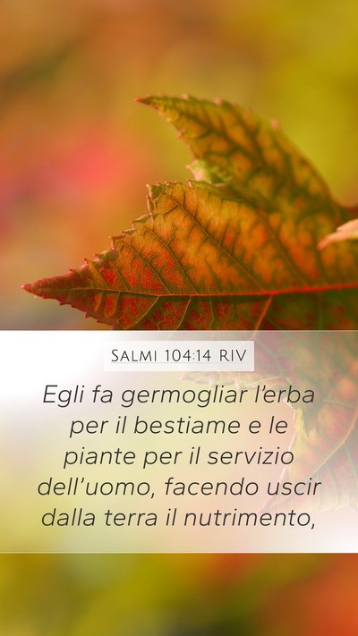 Salmi 104:14 RIV Bible Verse Image