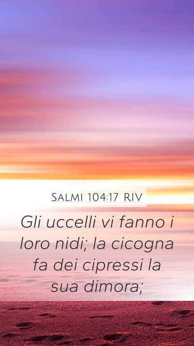 Salmi 104:17 RIV Mobile Phone Wallpaper - Gli uccelli vi fanno i loro nidi; la cicogna fa - Mobile Bible Verse Wallpaper