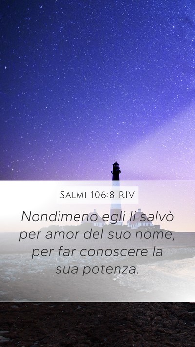 Salmi 106:8 RIV Bible Verse Image