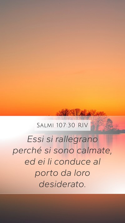 Salmi 107:30 RIV Mobile Phone Wallpaper - Essi si rallegrano perché si sono calmate, ed ei - Mobile Bible Verse Wallpaper