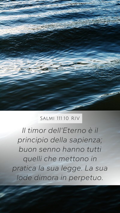 Salmi 111:10 RIV Bible Verse Image