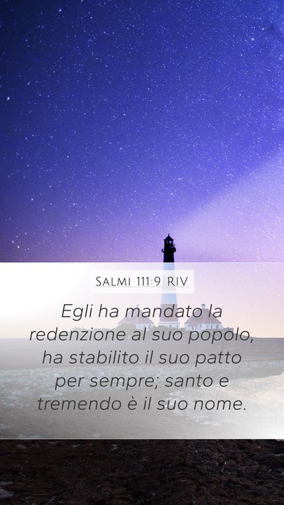 Salmi 111:9 RIV Bible Verse Image