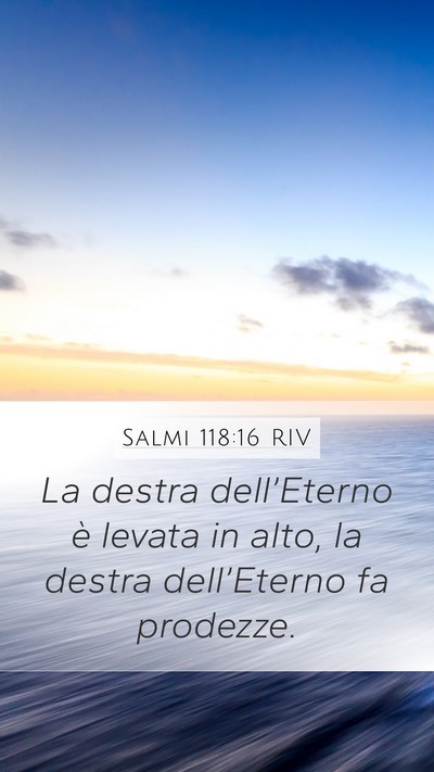 Salmi 118:16 RIV Mobile Phone Wallpaper - La destra dell’Eterno è levata in alto, la - Mobile Bible Verse Wallpaper