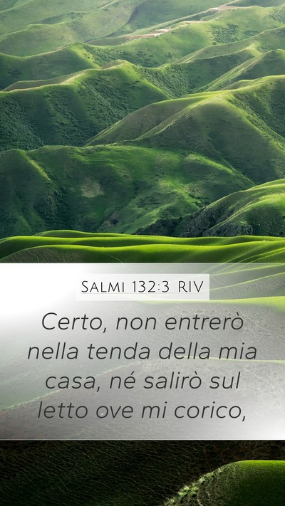 Salmi 132:3 RIV Mobile Phone Wallpaper - Certo, non entrerò nella tenda della mia casa, - Mobile Bible Verse Wallpaper