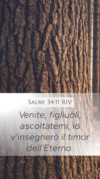 Salmi 34:11 RIV Mobile Phone Wallpaper - Venite, figliuoli, ascoltatemi; io v’insegnerò - Mobile Bible Verse Wallpaper