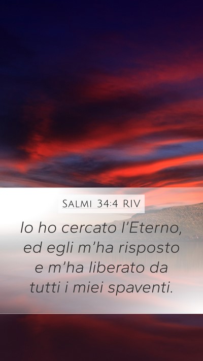 Salmi 34:4 RIV Mobile Phone Wallpaper - Io ho cercato l’Eterno, ed egli m’ha risposto - Mobile Bible Verse Wallpaper
