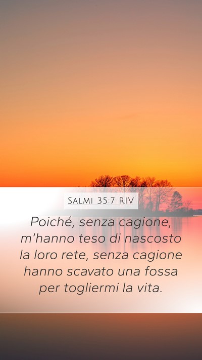 Salmi 35:7 RIV Bible Verse Image
