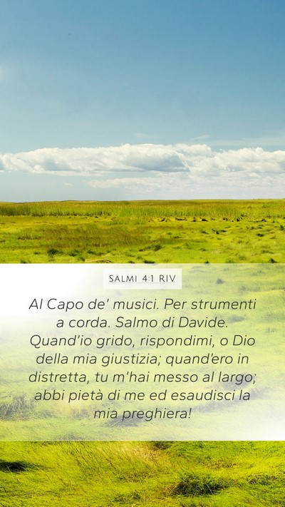 Salmi 4:1 RIV Mobile Phone Wallpaper - Al Capo de’ musici. Per strumenti a corda. - Mobile Bible Verse Wallpaper