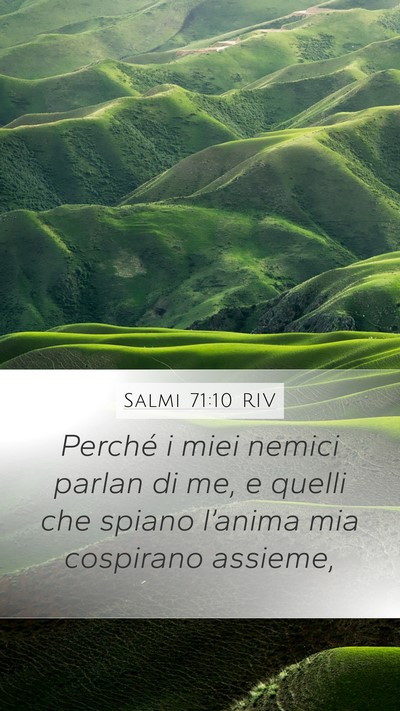 Salmi 71:10 RIV Mobile Phone Wallpaper - Perché i miei nemici parlan di me, e quelli che - Mobile Bible Verse Wallpaper