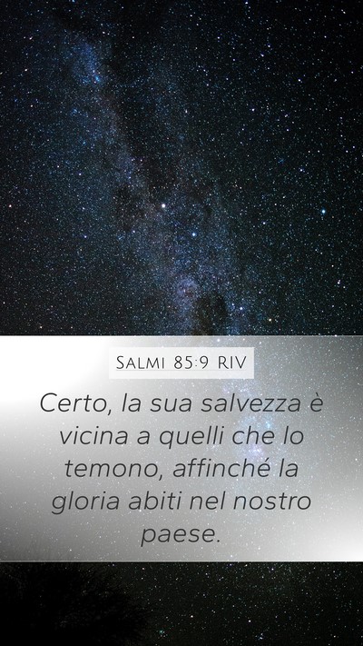 Salmi 85:9 RIV Bible Verse Image