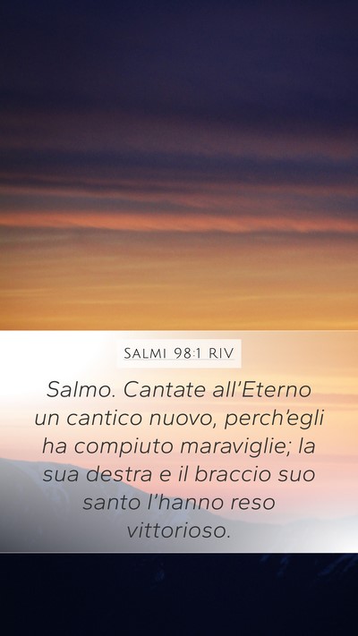 Salmi 98:1 RIV Bible Verse Image