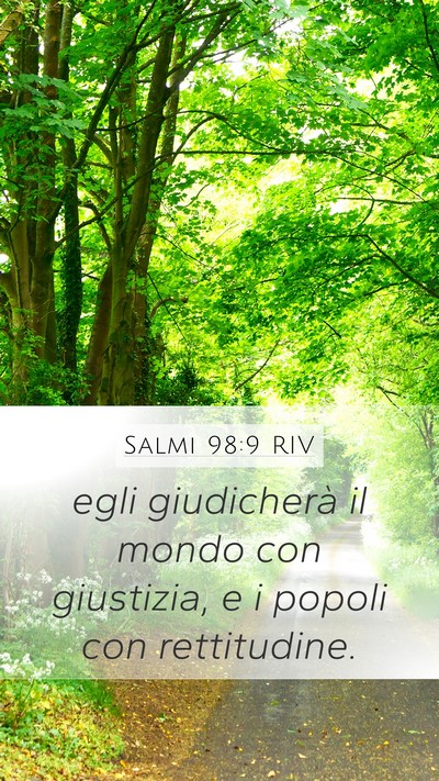 Salmi 98:9 RIV Bible Verse Image