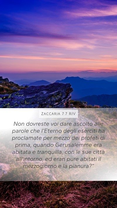Zaccaria 7:7 RIV Bible Verse Image